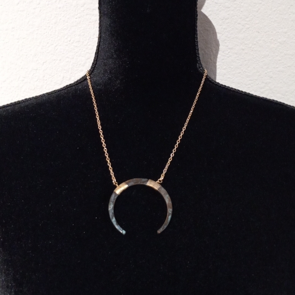 NWOT RARE & intricate necklace with gold chain and 3inch extender